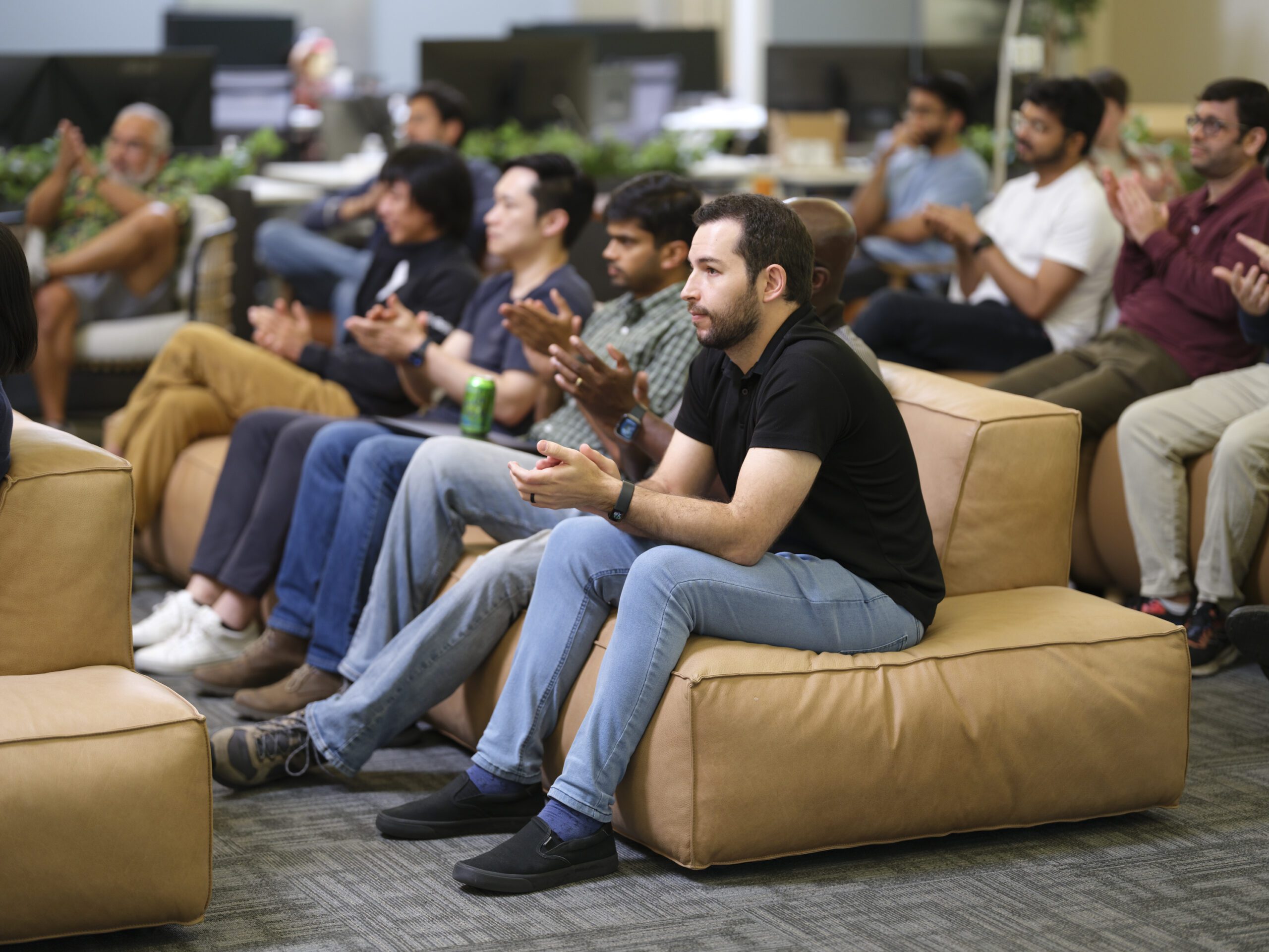 Employees seated for presentation